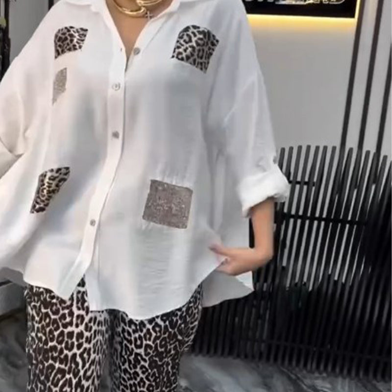π 50% off sale! Free Shipping π Women's Casual Fashion Leopard Print Two Piece Set