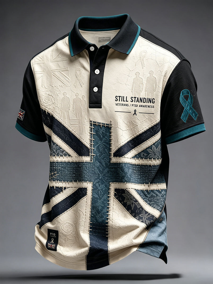 Men's PTSD Awareness Art Printed Casual Tops