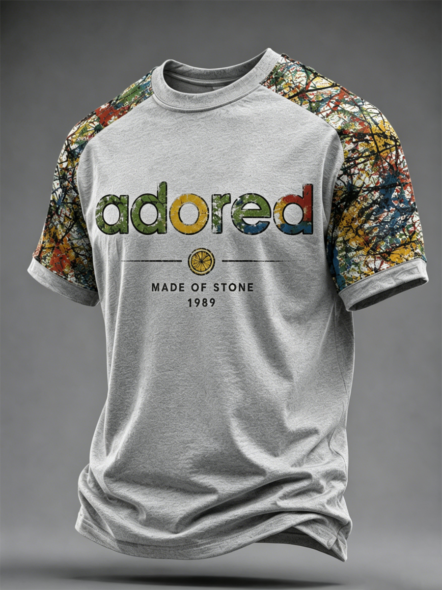 Men's Lemon Roses Music Lover Printed short sleeve t-shirt