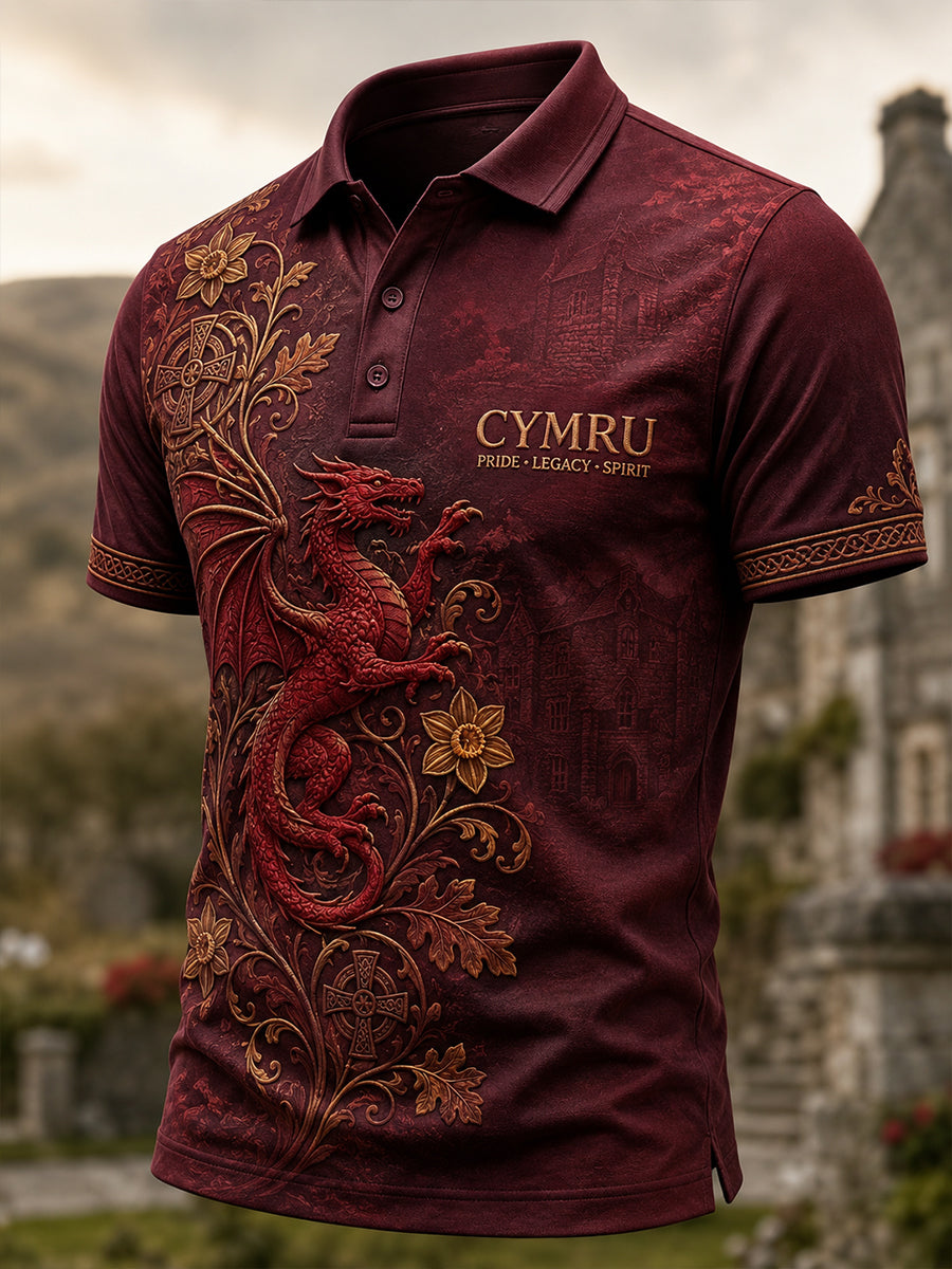 Men's Wales Uk Short Sleeve Shirt