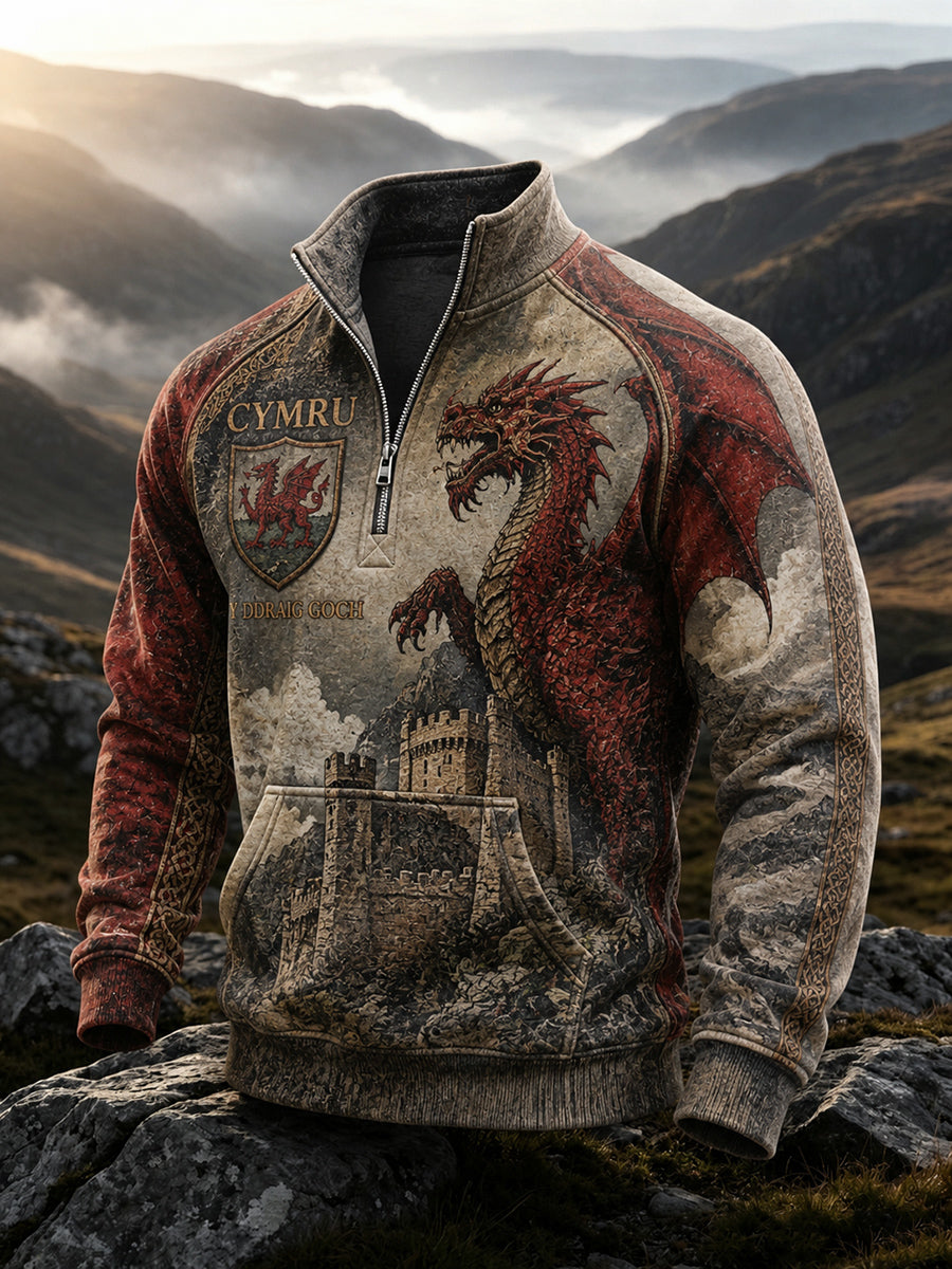 Men's Welsh-Style Patterned Hoodie From The UK