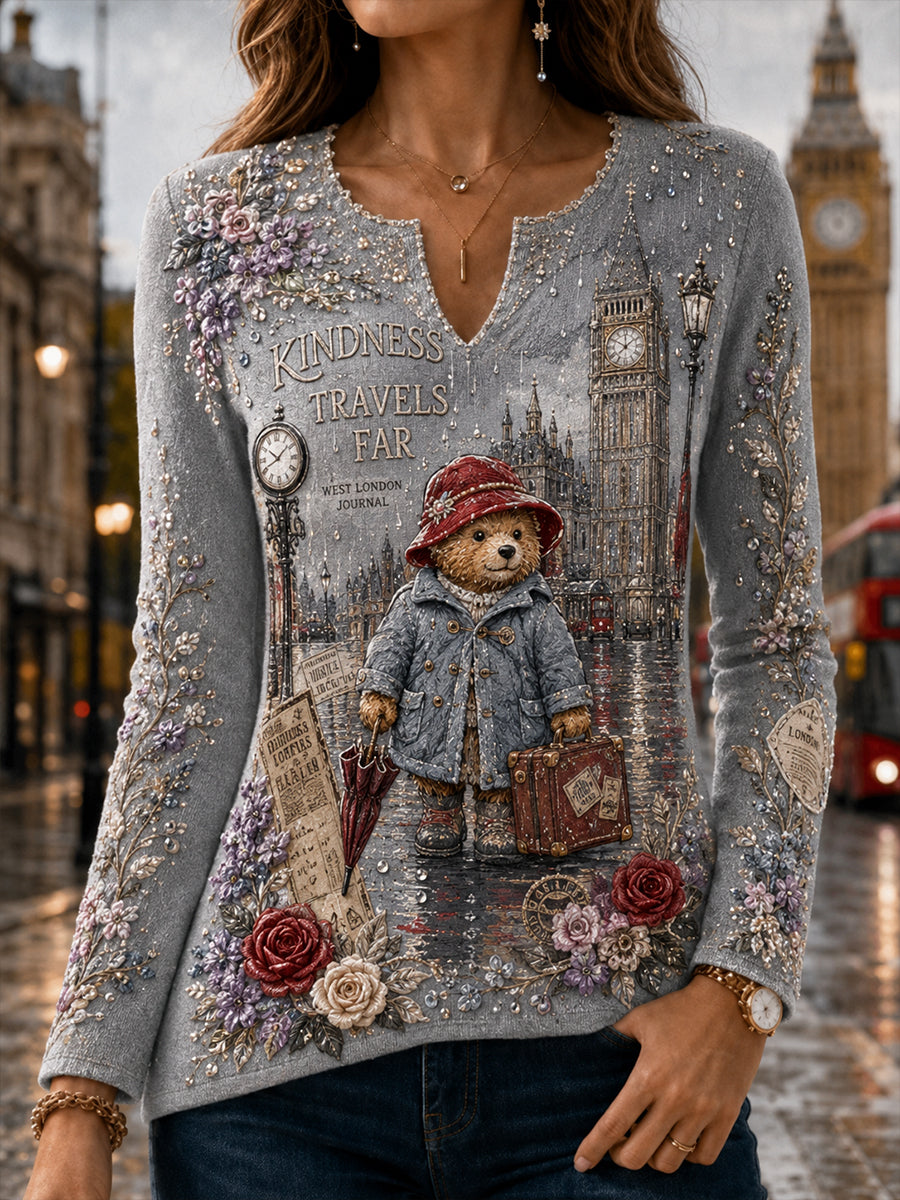 Women's Fun Casual V-Neck Sweatshirt
