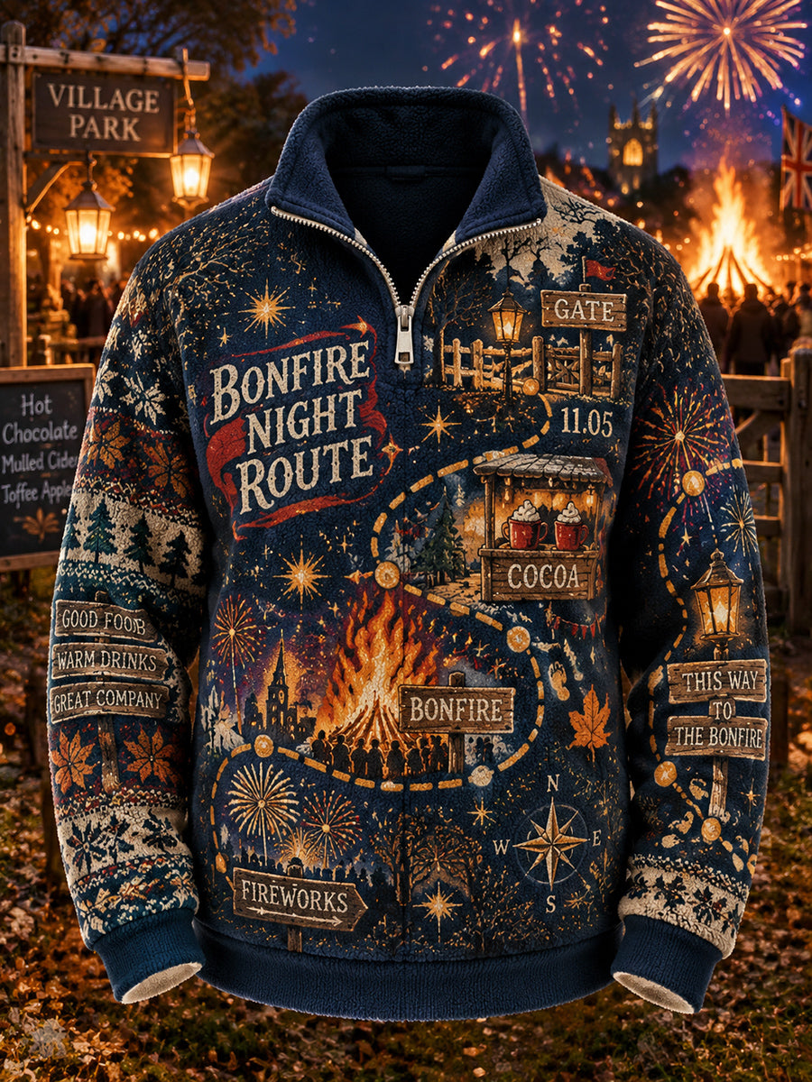 Men's British Bonfire Night Printed Flannel Top
