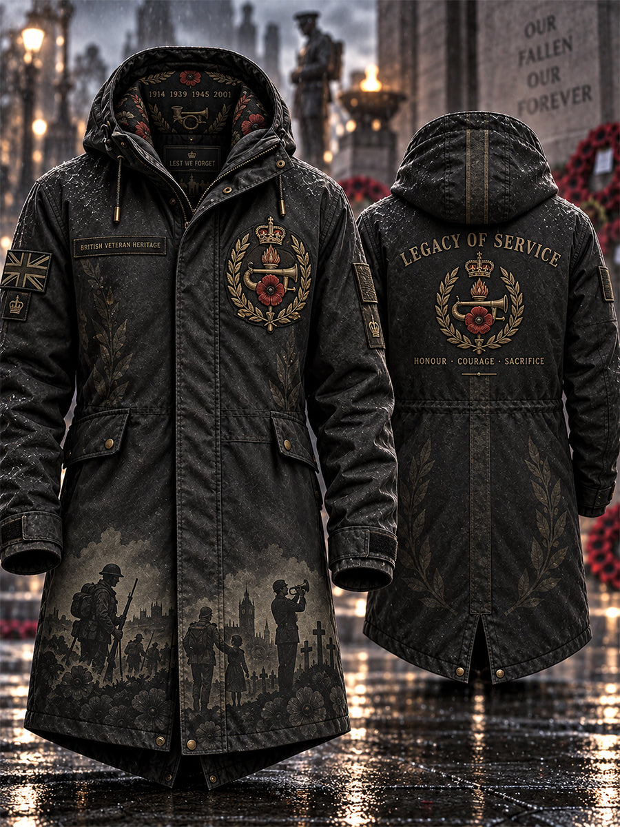 Men's Remembrance Day Lest We Forget Long Coat