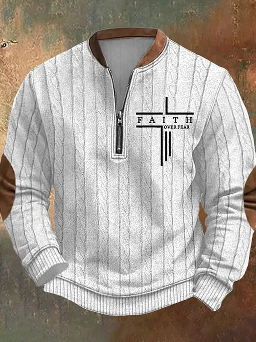 Men's Vintage Art Faith Casual Sweatshirt