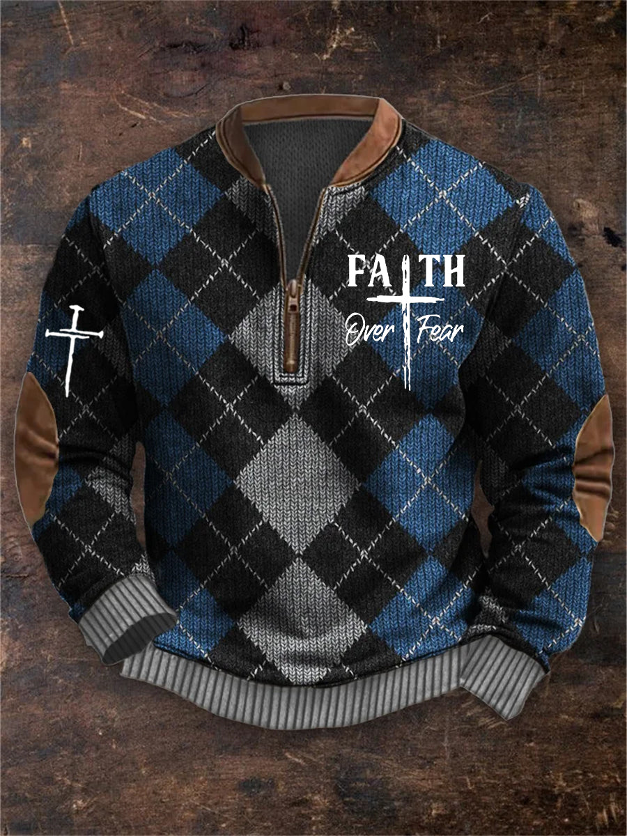 Men's Vintage Art Faith Casual Sweatshirt