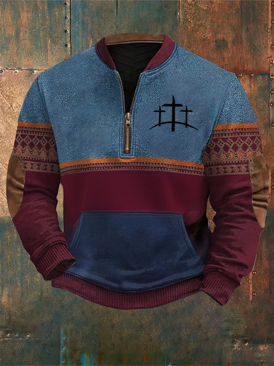Men's Vintage Art Faith Casual Sweatshirt