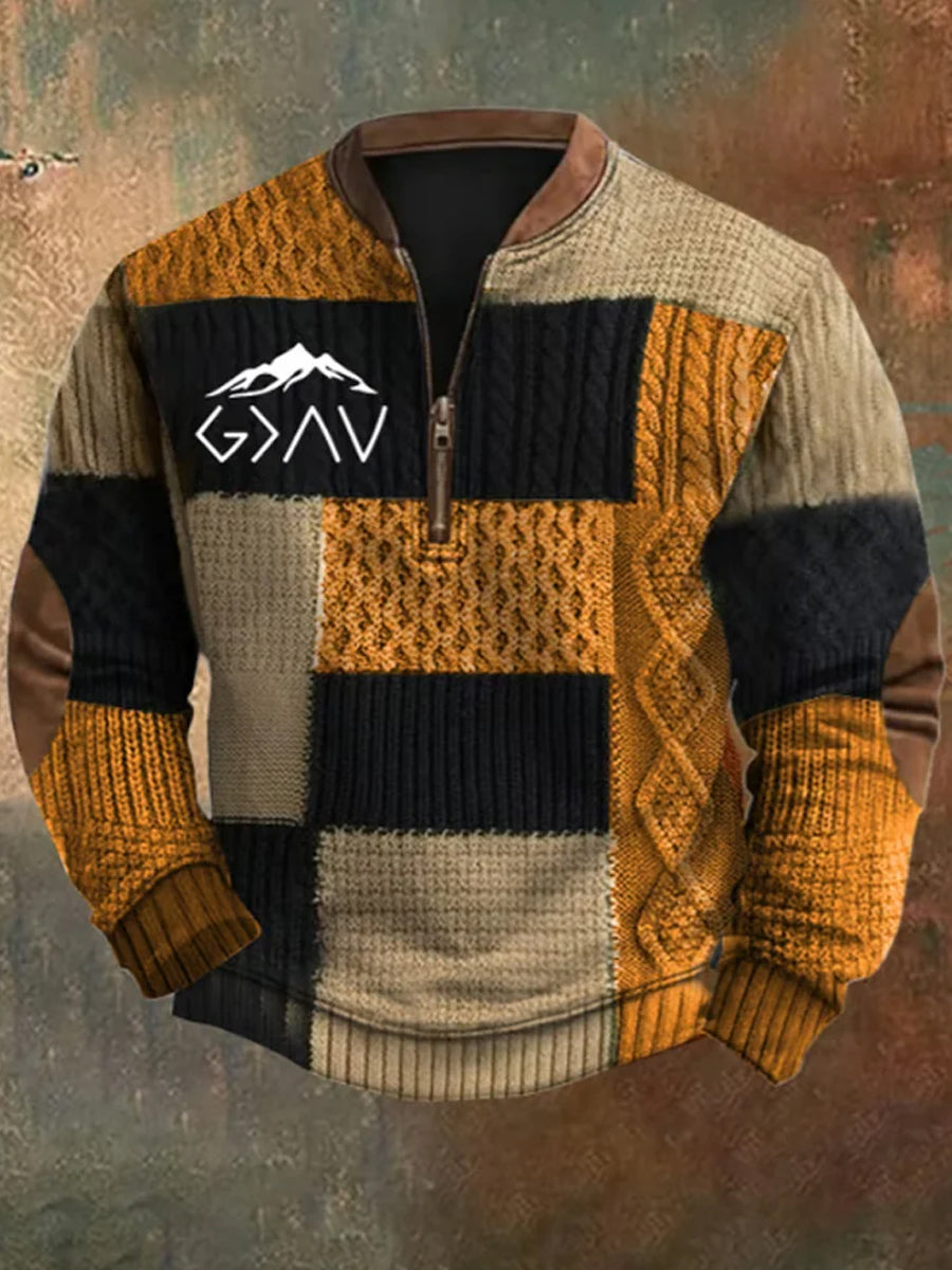 Men's Vintage Art Faith Casual Sweatshirt