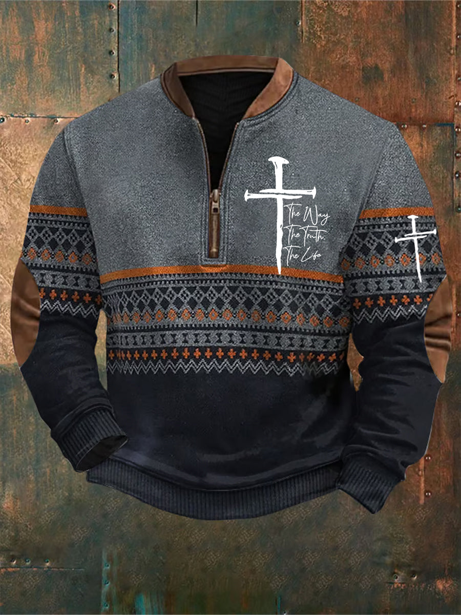 Men's Vintage Art Faith Casual Sweatshirt