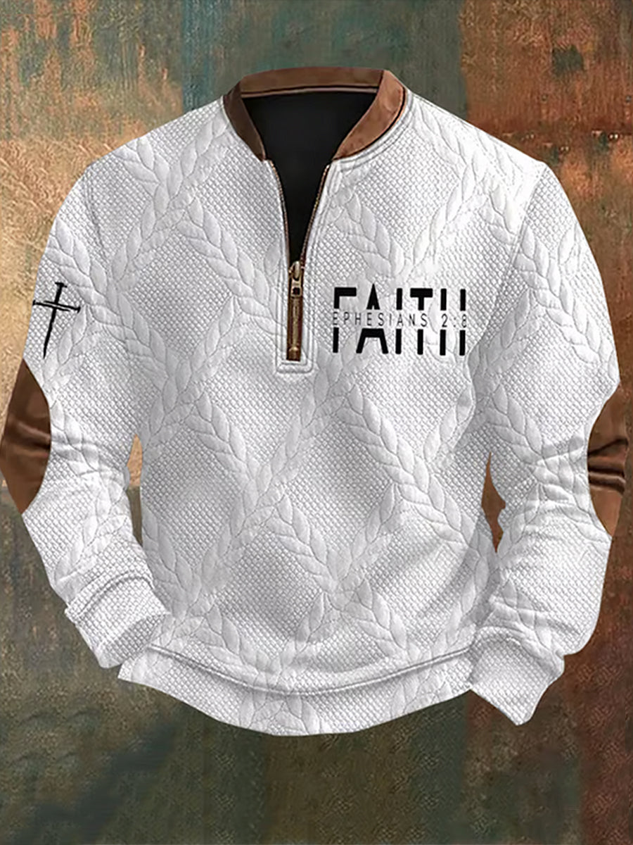 Men's Vintage Art Faith Casual Sweatshirt