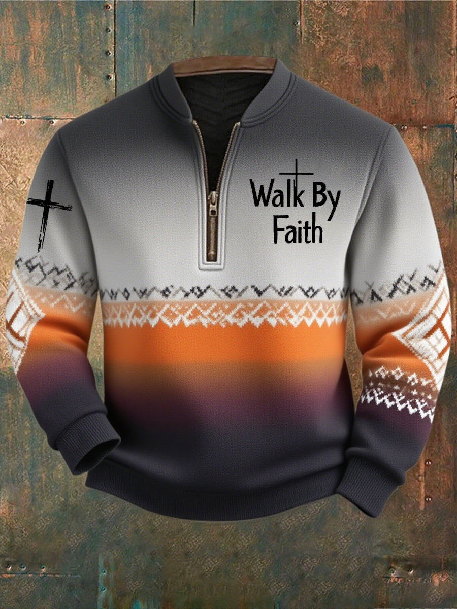Men's Vintage Art Faith Casual Sweatshirt