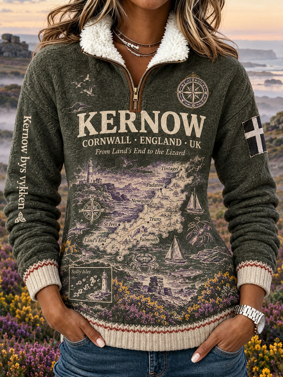 Lady's British Cornwall Print Casual Top