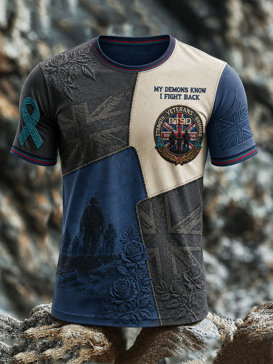 Men's PTSD Awareness Art Printed T-shirt