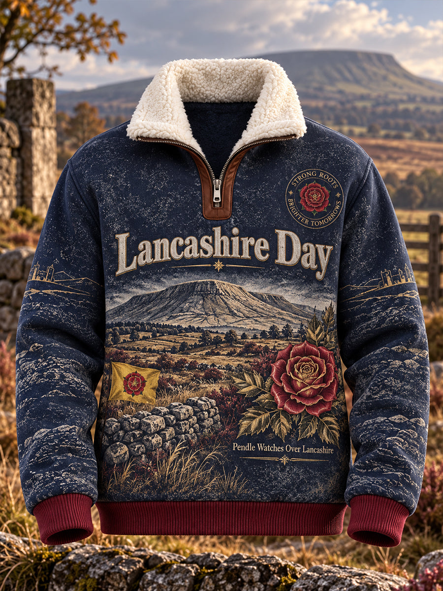 Men's Lancashire Day Plush Stand Collar Jacket