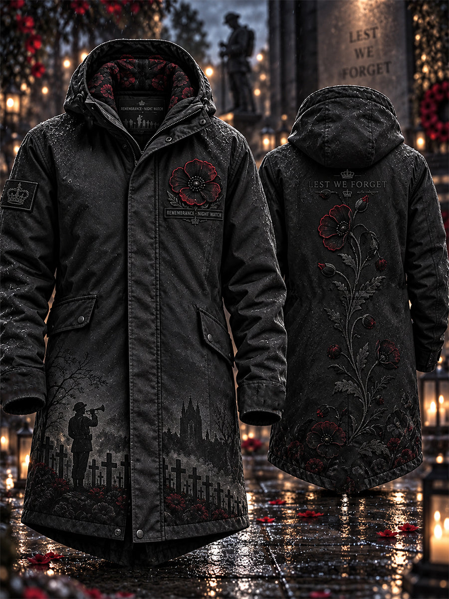 Men's Remembrance Day Lest We Forget Long Coat