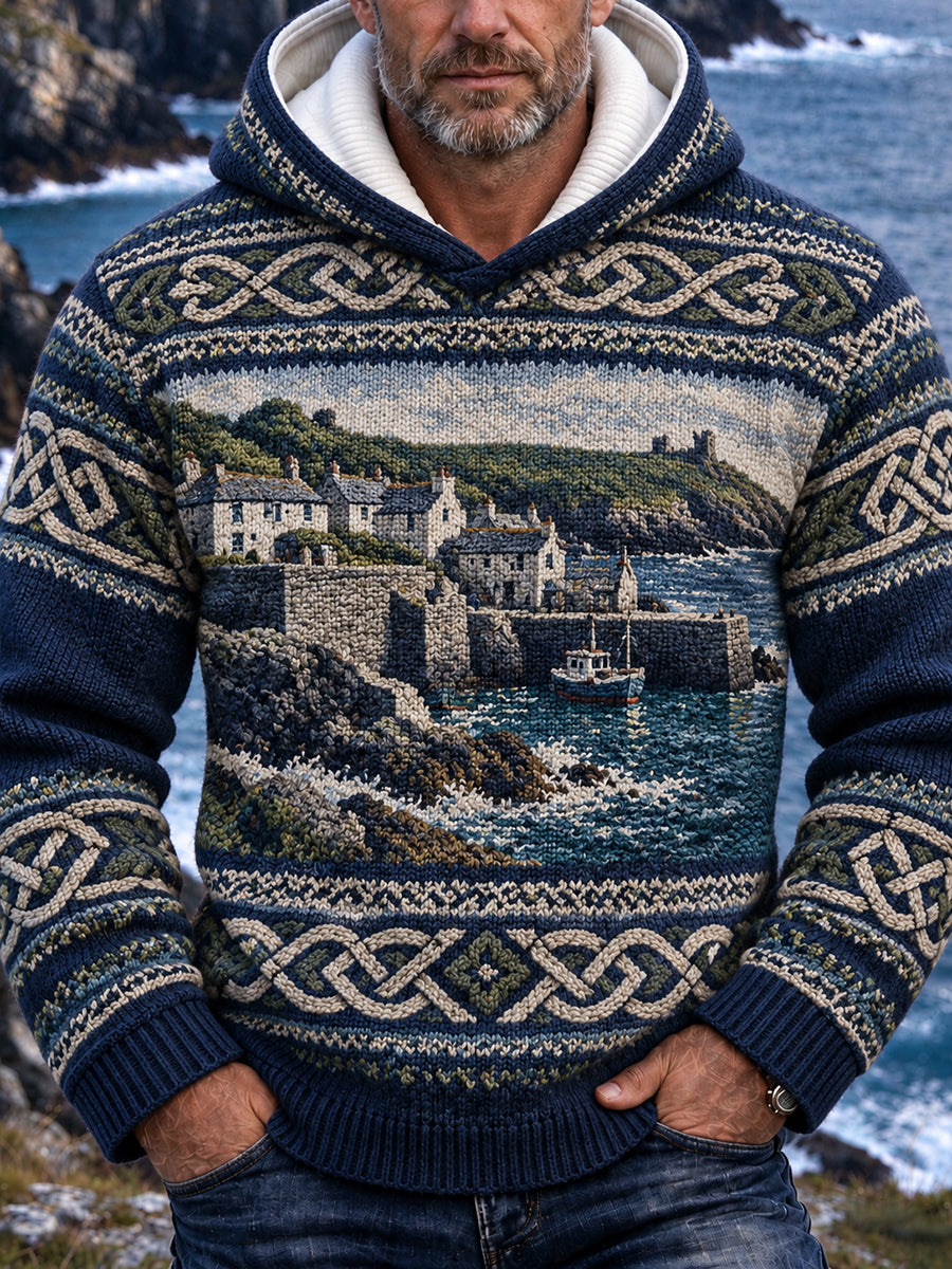 Men's Cornwall Art Print Hoodie