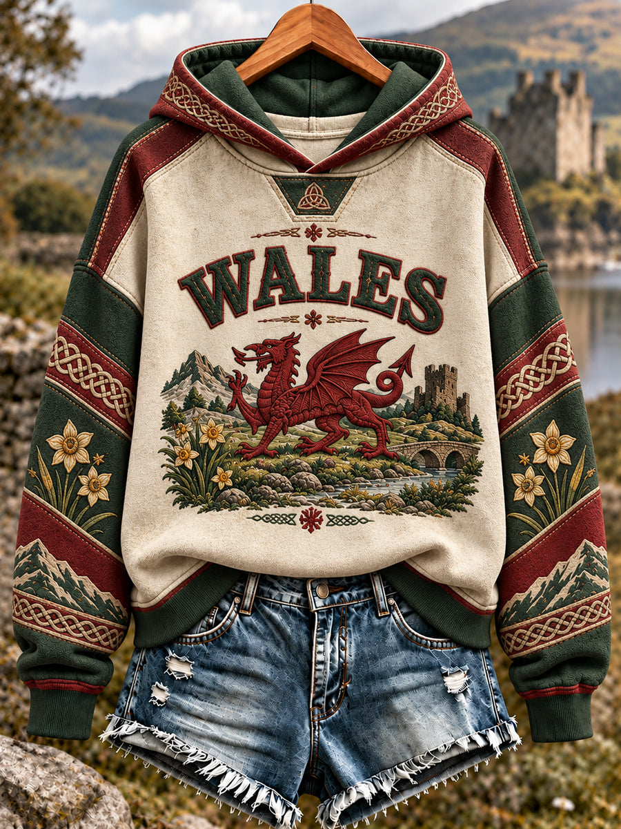 Women's Welsh Dragon Print Sweatshirt