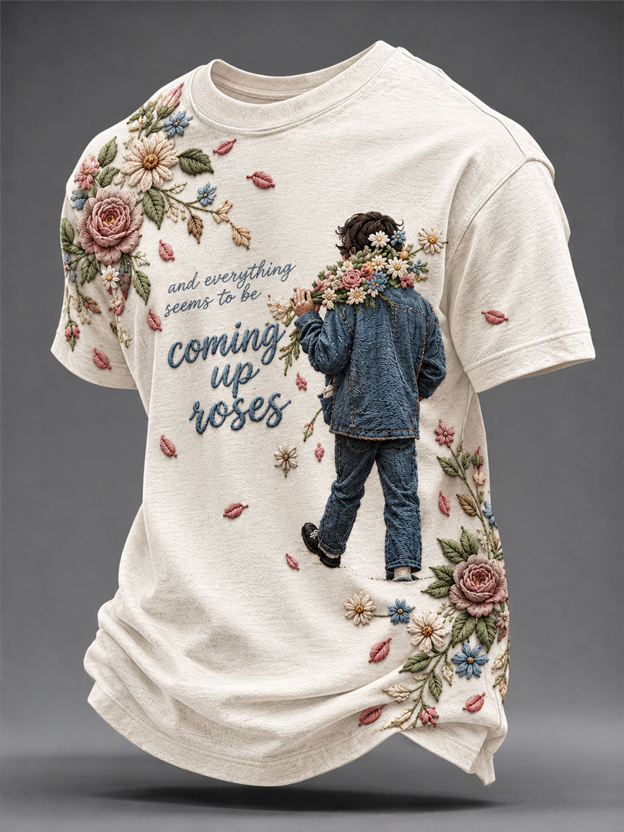Men's Coming Up Roses Print T-shirt
