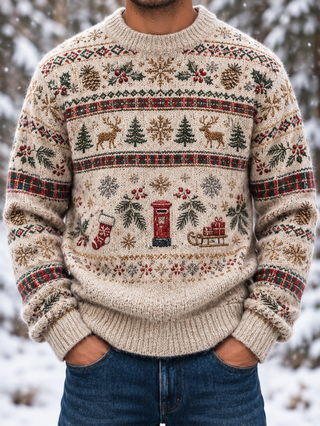 Men's Fair Isle British-style Christmas Sweater