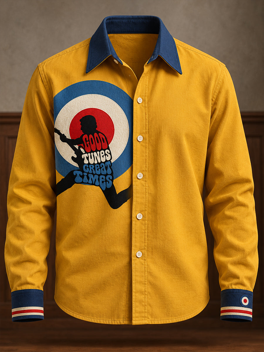 Men's UK Music Lover Mods Art Printed Shirt