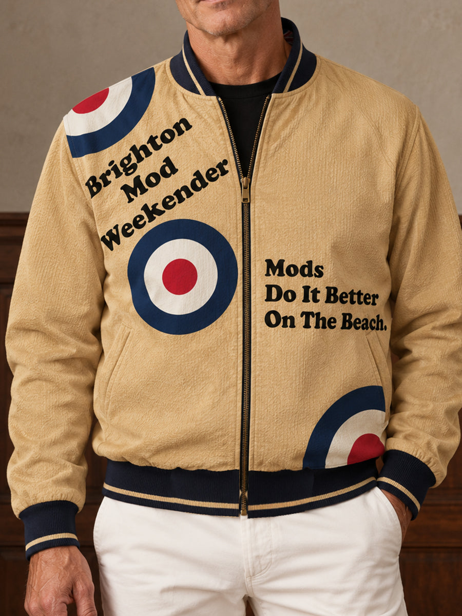 Men's UK Music Lover Mods Art Printed Jacket