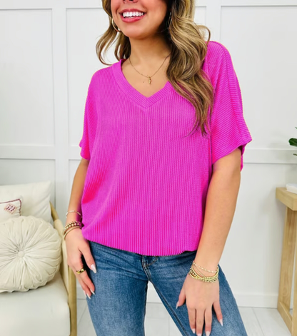 💥Summer Hot Sale 49% OFF💥Women's V-Neck Versatile Casual Bat Sleeve T-Shirt Tops
