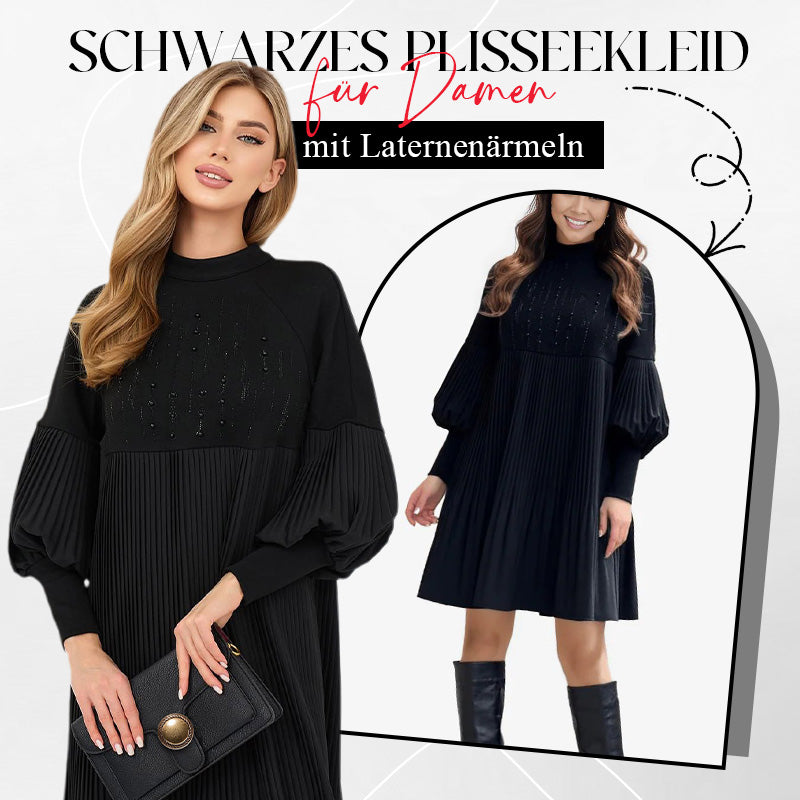 💖Limited Sale 50% OFF💖Women's Plus Size Lantern Sleeve Stand Collar Dress