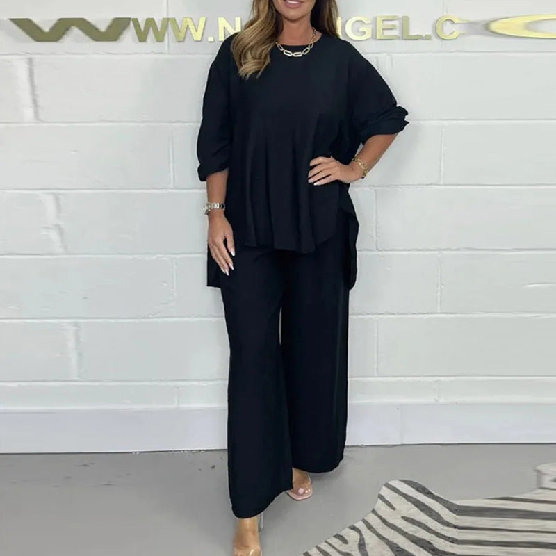 Hot sale 50 % OFF💝Women's Long Sleeve High Waisted Wide Leg Pants Suit