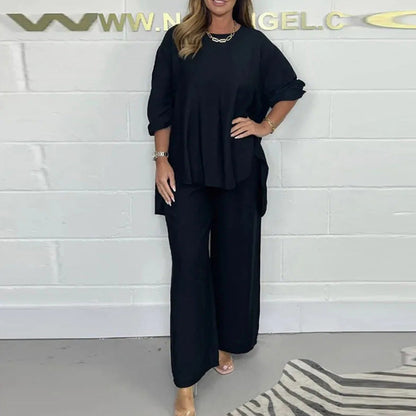Hot sale 50 % OFF💝Women's Long Sleeve High Waisted Wide Leg Pants Suit