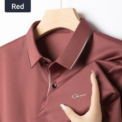 ✨2025 New Arrival✨Men's Ice Silk Business Casual Lapel Shirt👚