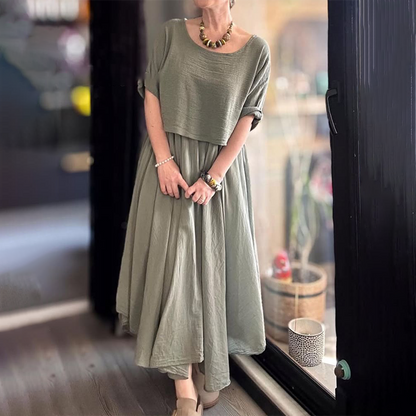 🎁Limited time 50% OFF⏳Women's Round Neck Loose Top & Long Skirt Set