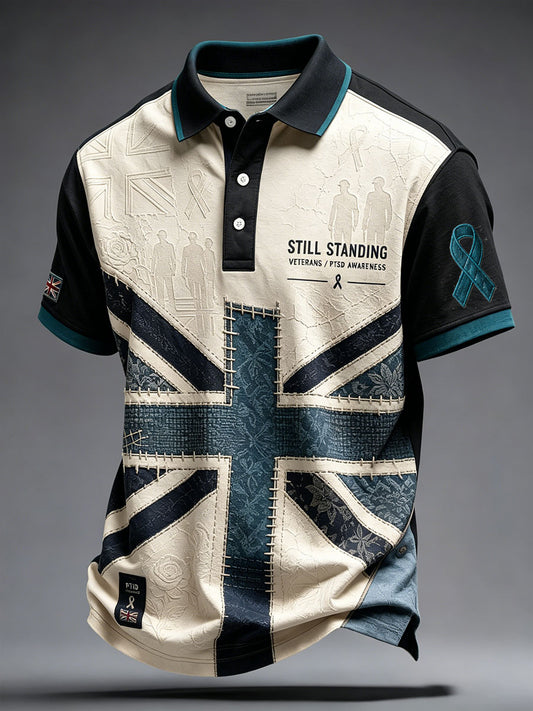 Men's PTSD Awareness Art Printed Casual Tops