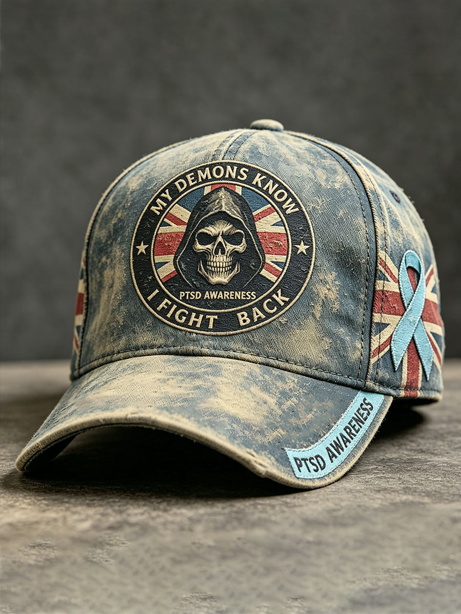 Unisex Retro UK PTSD Awareness Printed Hat