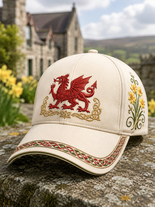 Unisex Welsh Red Dragon Cultural Elements Art Print Casual Hat