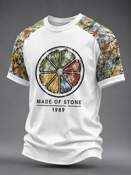 Men's Lemon Roses Music Lover Printed short sleeve t-shirt