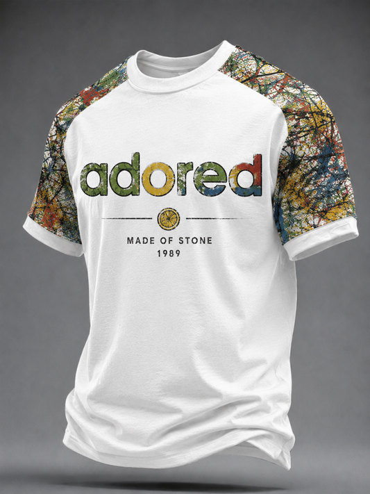 Men's Lemon Roses Music Lover Printed short sleeve t-shirt