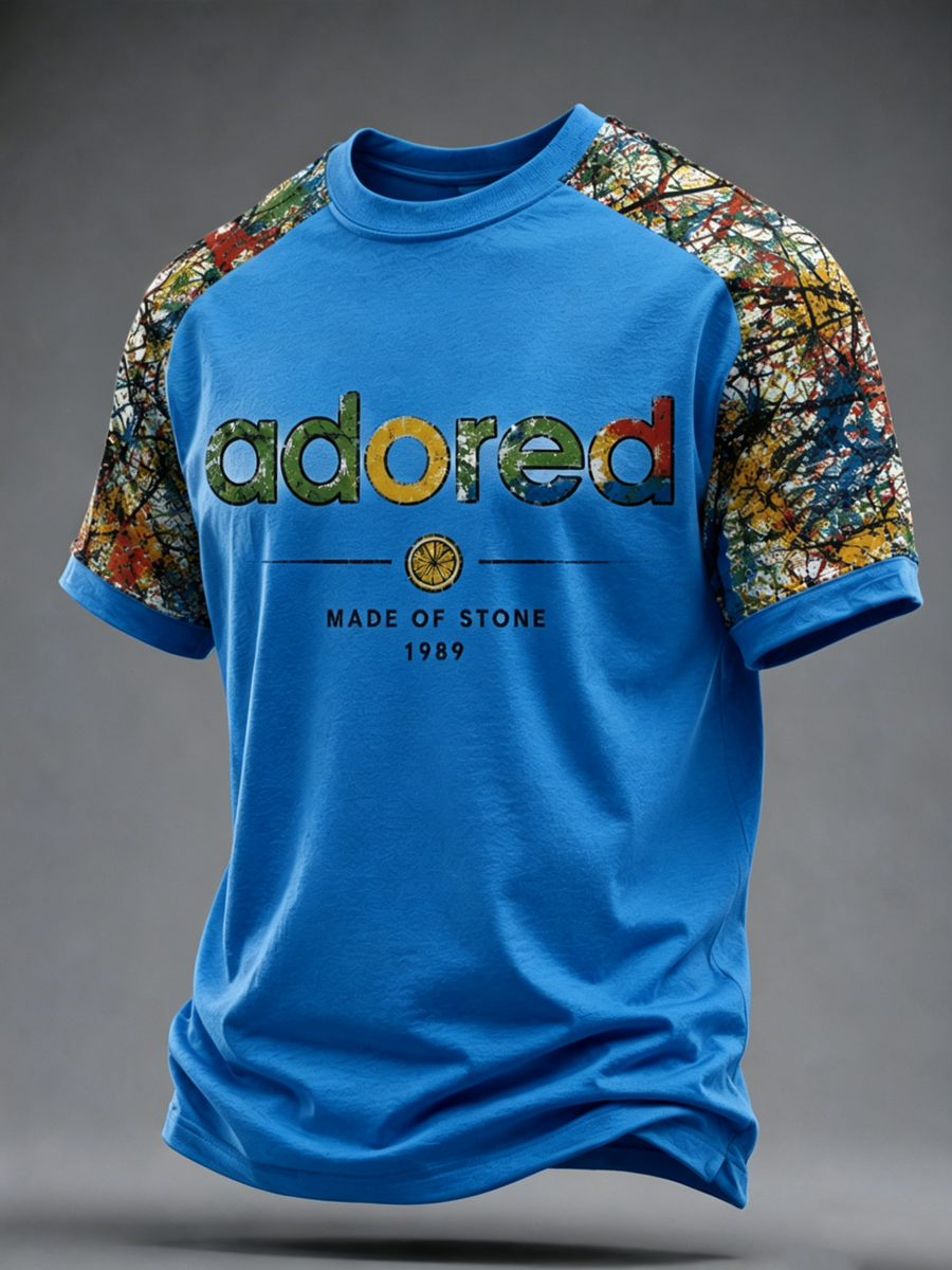 Men's Lemon Roses Music Lover Printed short sleeve t-shirt