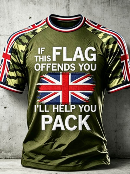 Men's IF THIS FLAG OFFENDS YOU I'LL HELP YOU PACK short sleeve t-shirt
