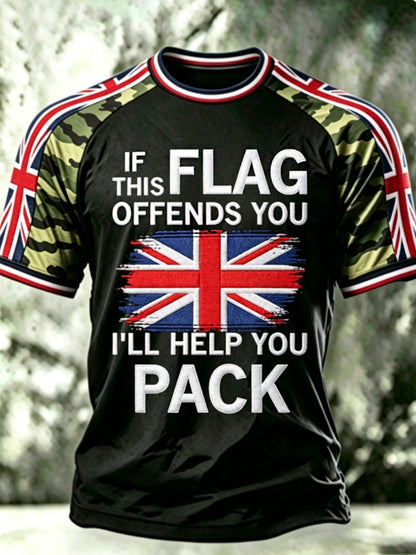 Men's IF THIS FLAG OFFENDS YOU I'LL HELP YOU PACK short sleeve t-shirt