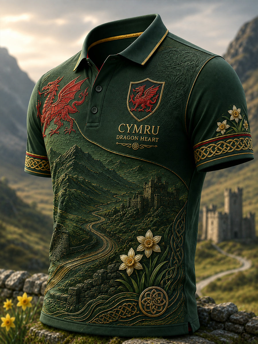 Men's Wales Uk Short Sleeve Shirt