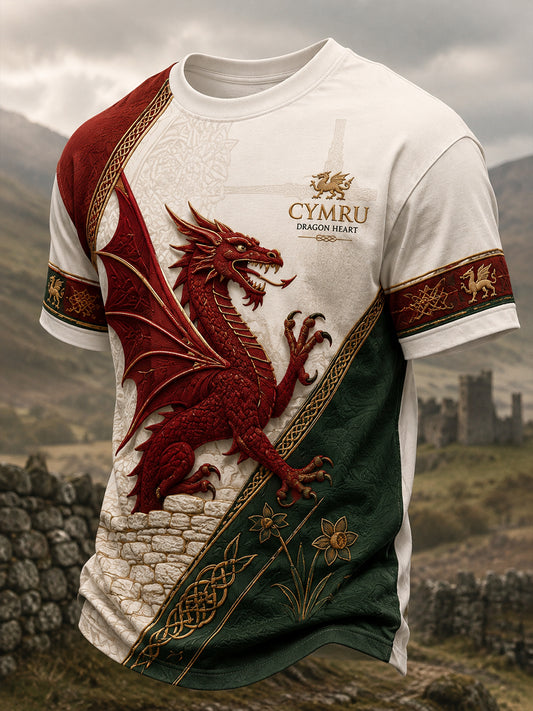 Men's Wales Uk Short Sleeve Shirt