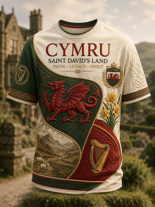 Men's Wales Uk Short Sleeve Shirt