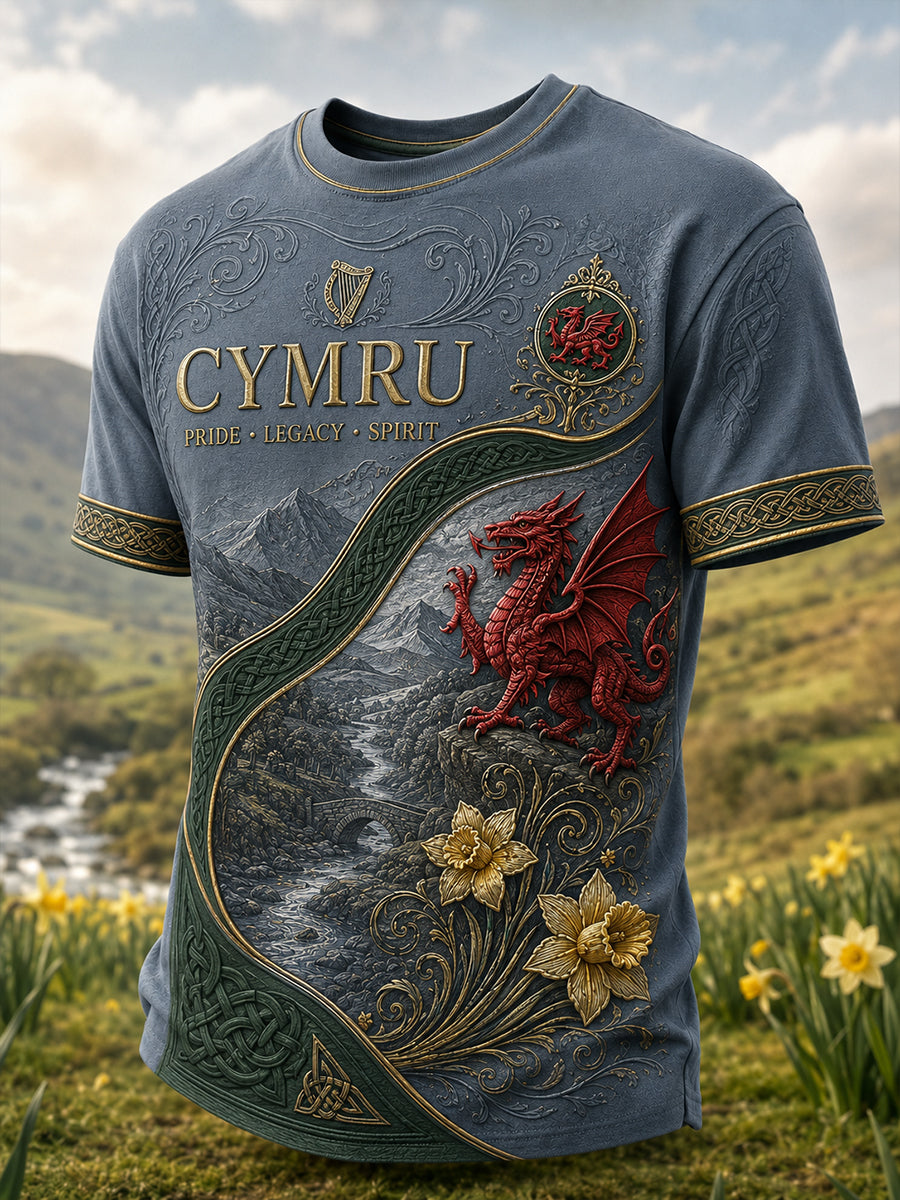 Men's Wales Uk Short Sleeve Shirt