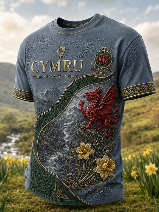 Men's Wales Uk Short Sleeve Shirt