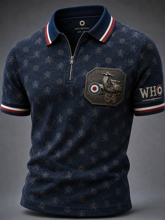 Men's UK Mods Music Lover The Who Printed Polo Shirt