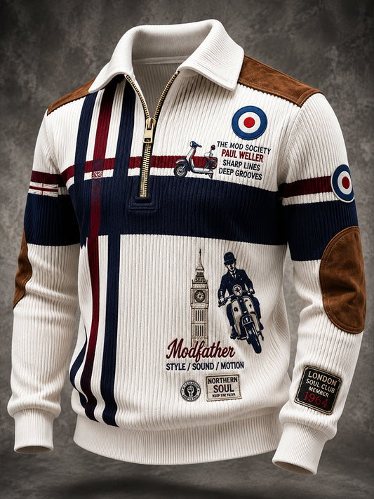 Men's Paul Weller And British Mod Culture Waffle Long Sleeve T-Shirt