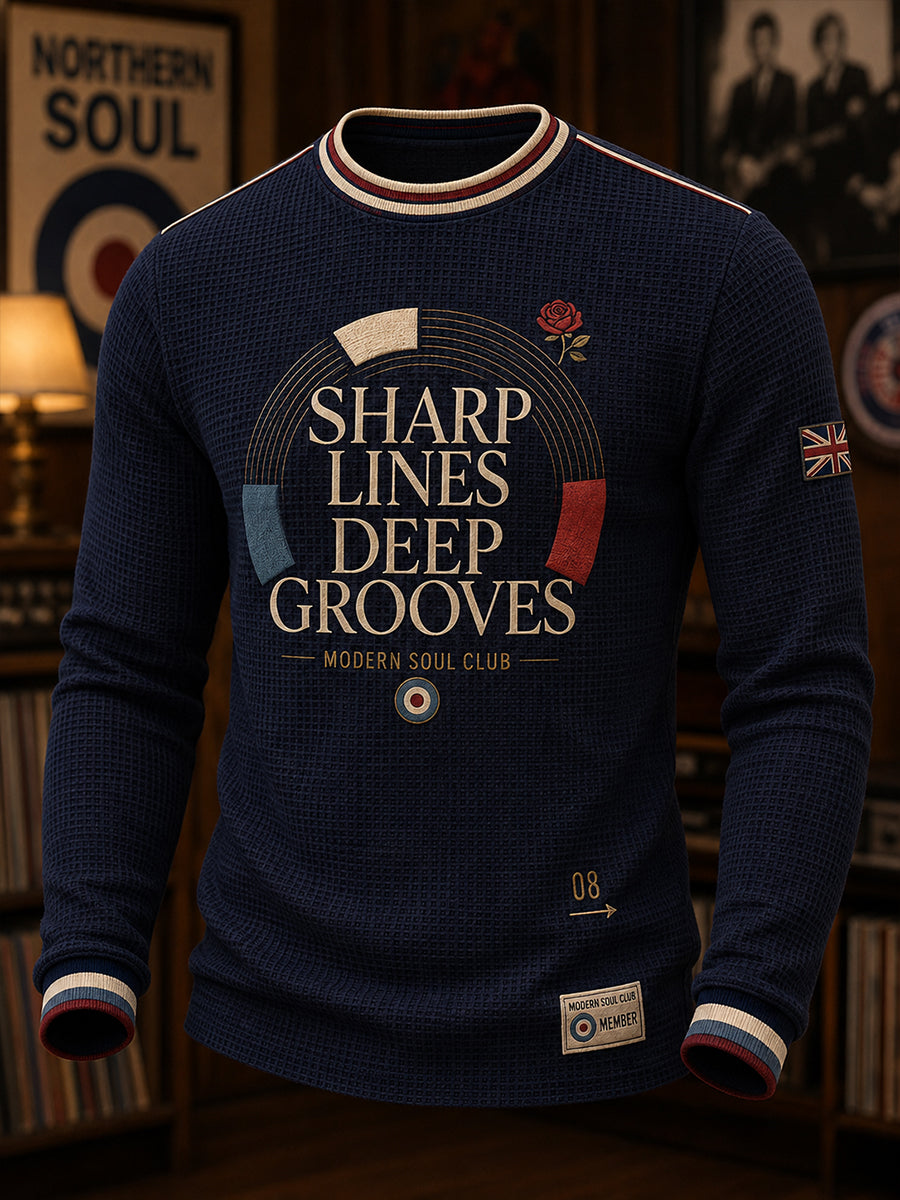 Men's Paul Weller And British Mod Culture Waffle Long Sleeve T-Shirt
