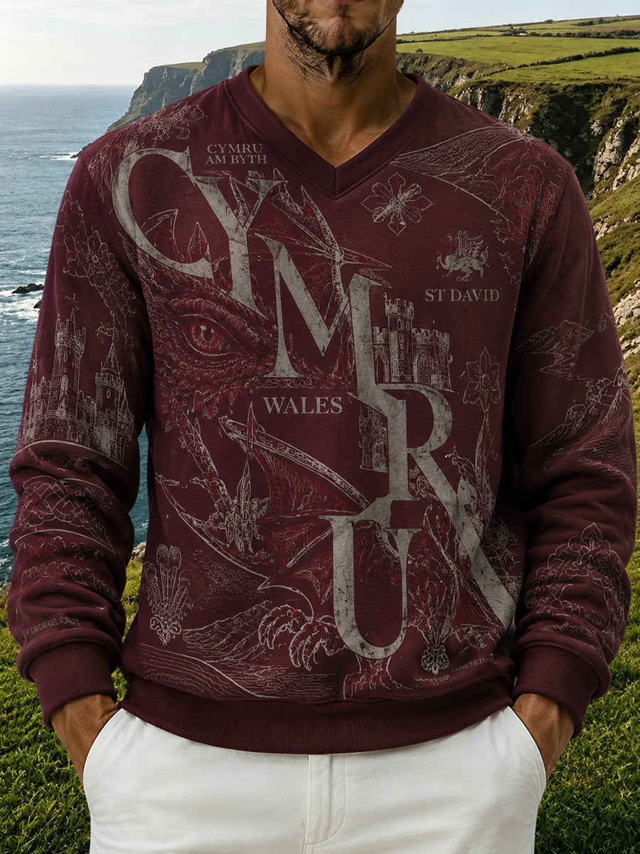 Men's Vintage British Welsh Patterned Hoodie