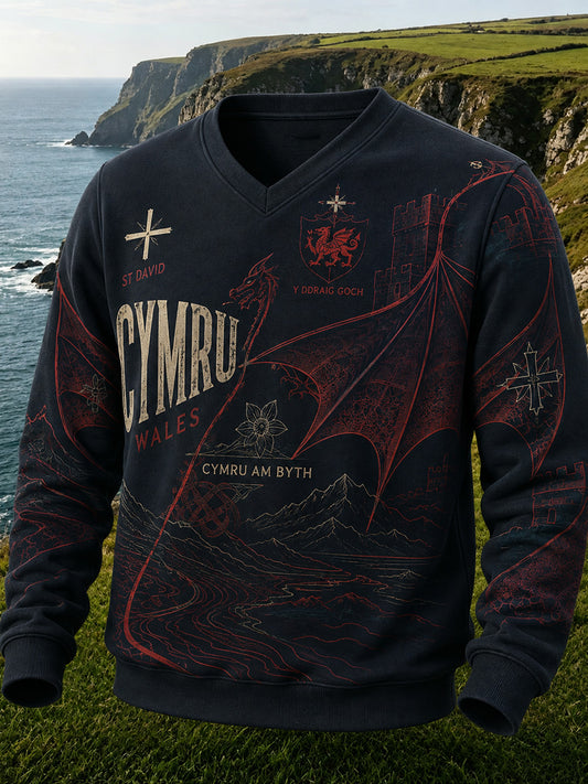 Men's Vintage British Welsh Patterned Hoodie
