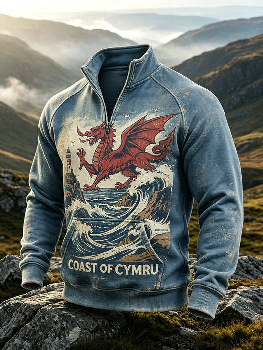 Men's Welsh-Style Patterned Hoodie From The UK